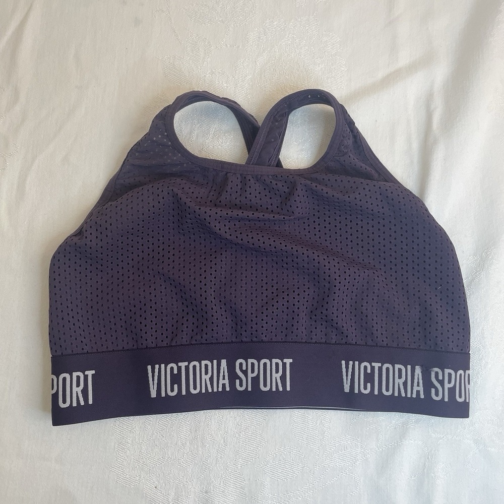 Victoria's Secret Sport Mesh High Neck Sports Bra Womens Size Medium Purple